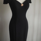 Black off-the-shoulder fitted waist bodycon dress with gold floral skirt for a long ball gown R6810