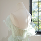Light green strapless fitted long ball gown R8456