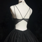 Butterfly design suspenders sequined waist slim fit puffy skirt short skirt homecoming dress R4959