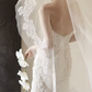 White strapless lace waist slim sexy long dress bridal gown R6052