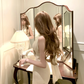 White halter neck slim waist hip sexy short skirt homecoming dress R4229
