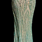 Green strapless rhinestone-embellished fitted long ball gown with a sexy silhouette R6611