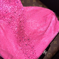 Pink halter-neck fitted beaded long ball gown R6970