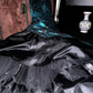 Dark green strapless floral sequined fitted long ball gown R7050
