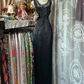 Black sleeveless fitted long ball gown R7563
