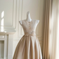Light brown sleeveless slim waist homecoming dress R5221