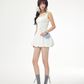 Spaghetti Strap Slim Fit Mini Dress Women Summer Puff Bubble Skirt Cami Dress R9381