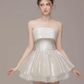 White elegant daughter tube top waist puffy princess skirt homecoming dress R4838