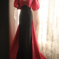 Pink halter-neck fitted bodycon long ball gown R6770