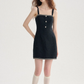 French style suspender skirt summer black short skirt short skirt knitted dress female summer R3490