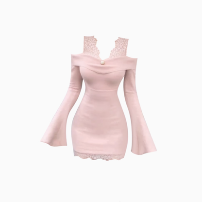 Pure desire style lace one-shoulder suspender skirt 2025 hot girl waist hip skirt R1211