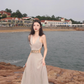 Sexy backless sleeveless dress hollow cold temperament long dress R0486