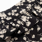 2025 Summer New French Black Floral Ruffled Medium Length Square Neck Dress R0914