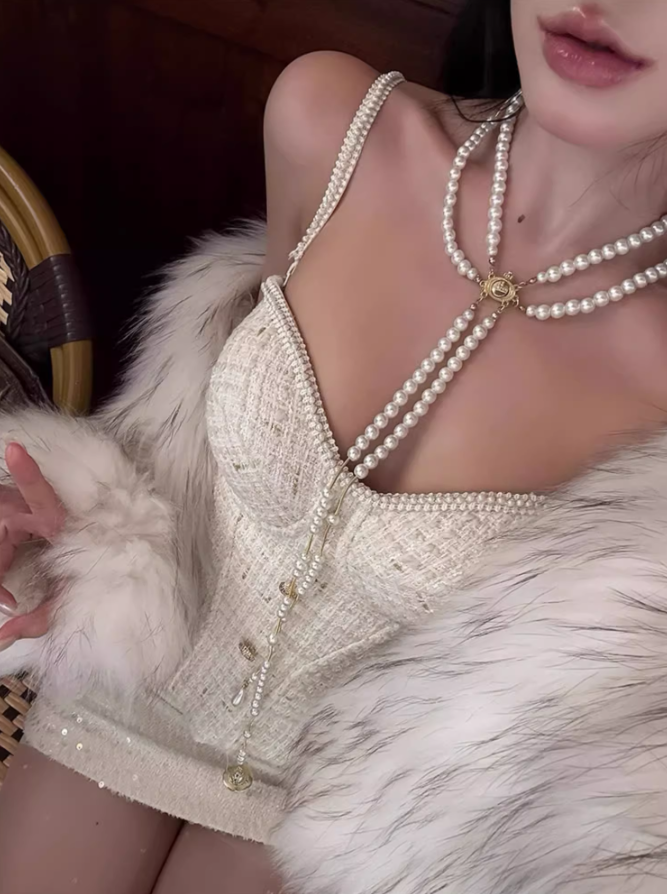 2025 sequined hip-hugging skirt suit with a sense of luxury and Chanel style R1163