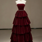 Black Long Strapless Satin Prom Dress Long Formal Evening Dresses     S3508
