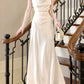 white satin dress, elegant long party dress      S5970