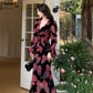 Retro velvet butterfly dress elegant V-neck long party dress    S6105