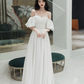 New long off shoulder women bridal wedding dress prom evening party gown     S5435