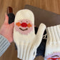 New winter versatile cute beige handmade gloves female ins     S6210