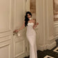White strapless dress for women new style party dress     S5665