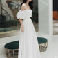New long off shoulder women bridal wedding dress prom evening party gown     S5435