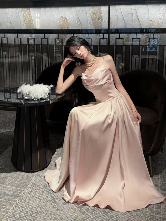 A-line long party dress long evening dress     S6090