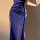 Blue shiny dress birthday party dress      S5472