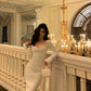 White diamond knitted dress for women long party dress     S5685