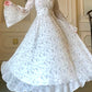 New V-neck long-sleeved chiffon floral dress      S6156