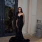 Sexy Black Sweetheart Strapless Mermaid Long Prom Dress        S3540
