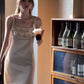 Engagement dress diamond satin party dress     S5867