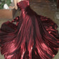Burgundy elegant dress simple party dress    S6092