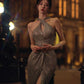 Evening dress sequins sexy halter neck suspender dress   S5826