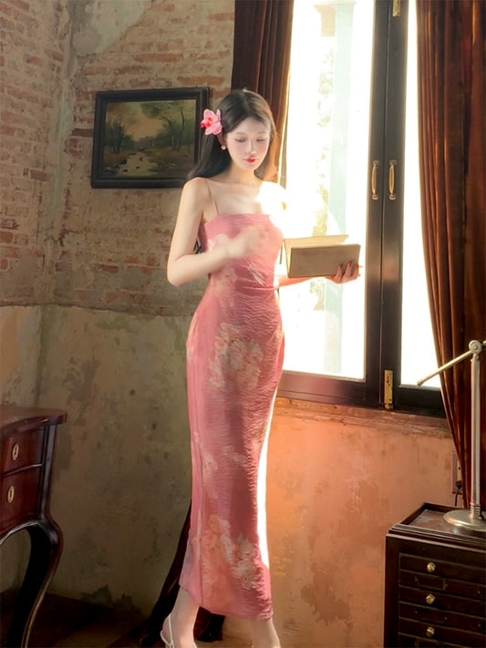 Printed new summer style party dress      S6039