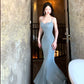 Princess Mermaid Party Dress Women's Velvet Evening Dress      S5977