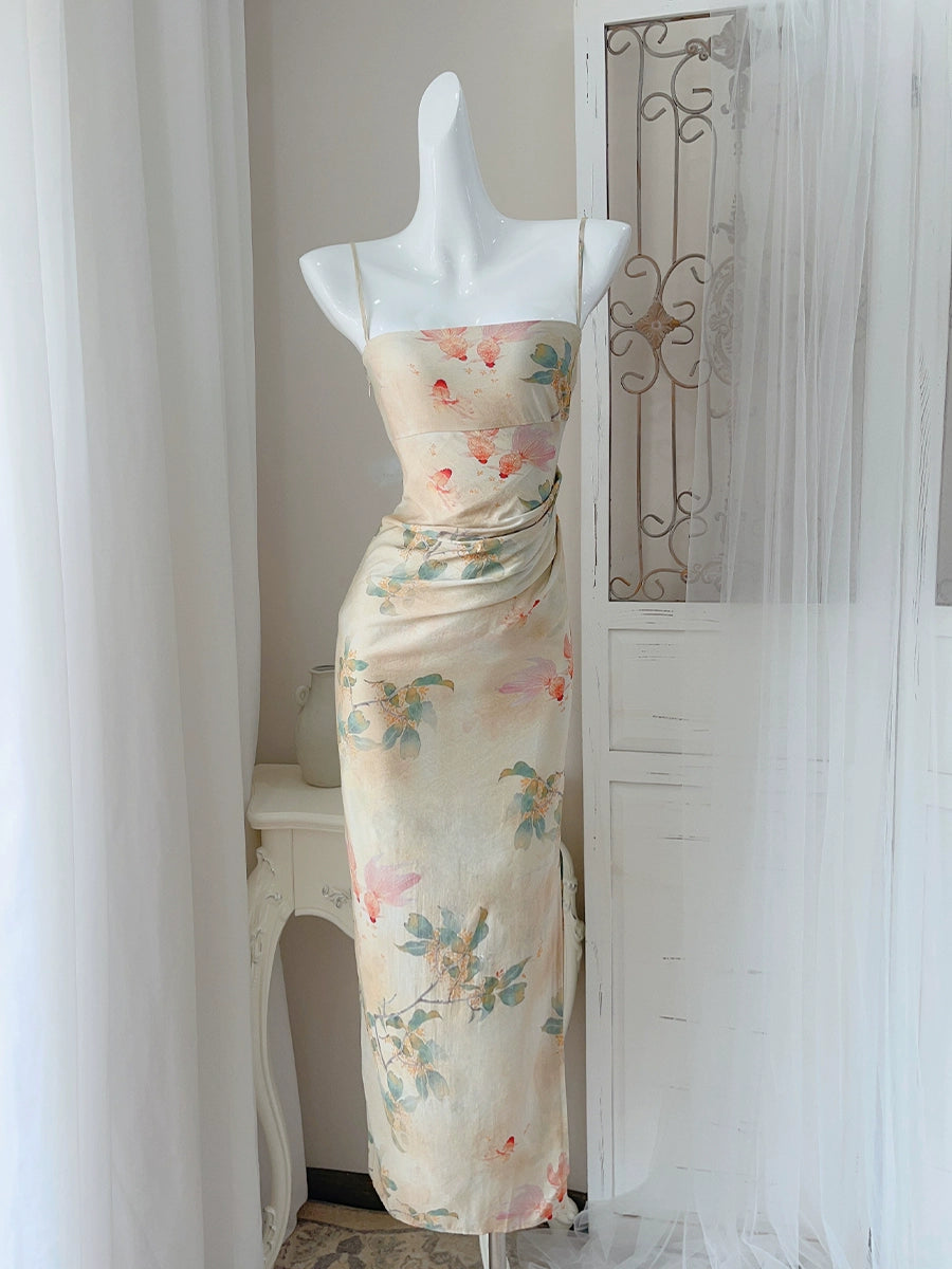 fashion suspender dress New style long party dress      S6041