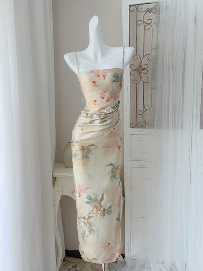 fashion suspender dress New style long party dress      S6041