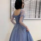 Blue Tulle Long Formal Dress Party Dress, Beautiful Blue Prom Dresses     S6371