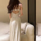 Design sexy white suspender dress summer fairy long dress     S5846