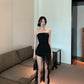 Off-shoulder strapless dress for women flower irregular party dress     S5902