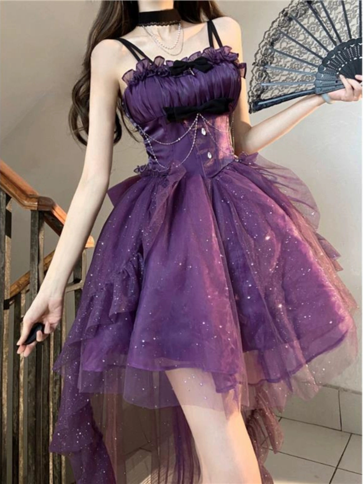 Beautiful French purple princess dress birthday dress  S5760