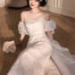 Off Shoulder Dress For Women Party Elegant Fashion Wedding Dress      S5430