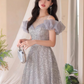 Sparkly Sequin Prom Party Dresses For Graduation Off Shoulder Long Floor Length Women Dresses       S5439