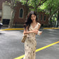 floral embroidery design mermaid dress women's summer long dress     S5727