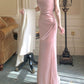 Pink evening dress prom dress pink birthday dress    S5940