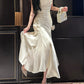Satin pleated dress mermaid long party dress evening dress       S6205