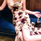 Retro flower dress for women suspender long dress       S6143
