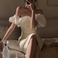Summer Off Shoulder Dress For Women Party Elegant Fashion Outfits Elegant Midi Dress      S5429