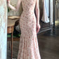 Women's printed cheongsam dress new style mermaid party dress   S6134