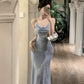 Birthday party dress luxury mermaid suspender dress    S5842